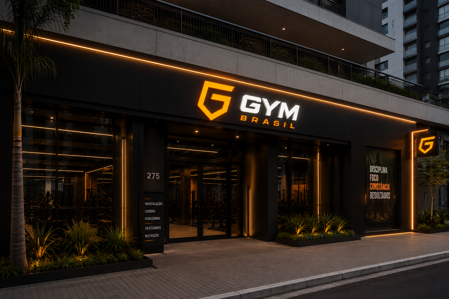 Fachada da academia Gym Brasil